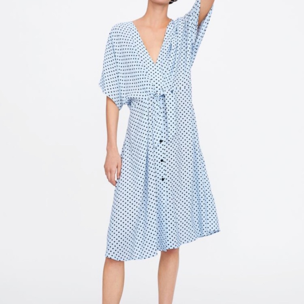 Zara dress- blue polka dot